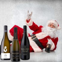 Santa Claus Is Coming With Wine Case